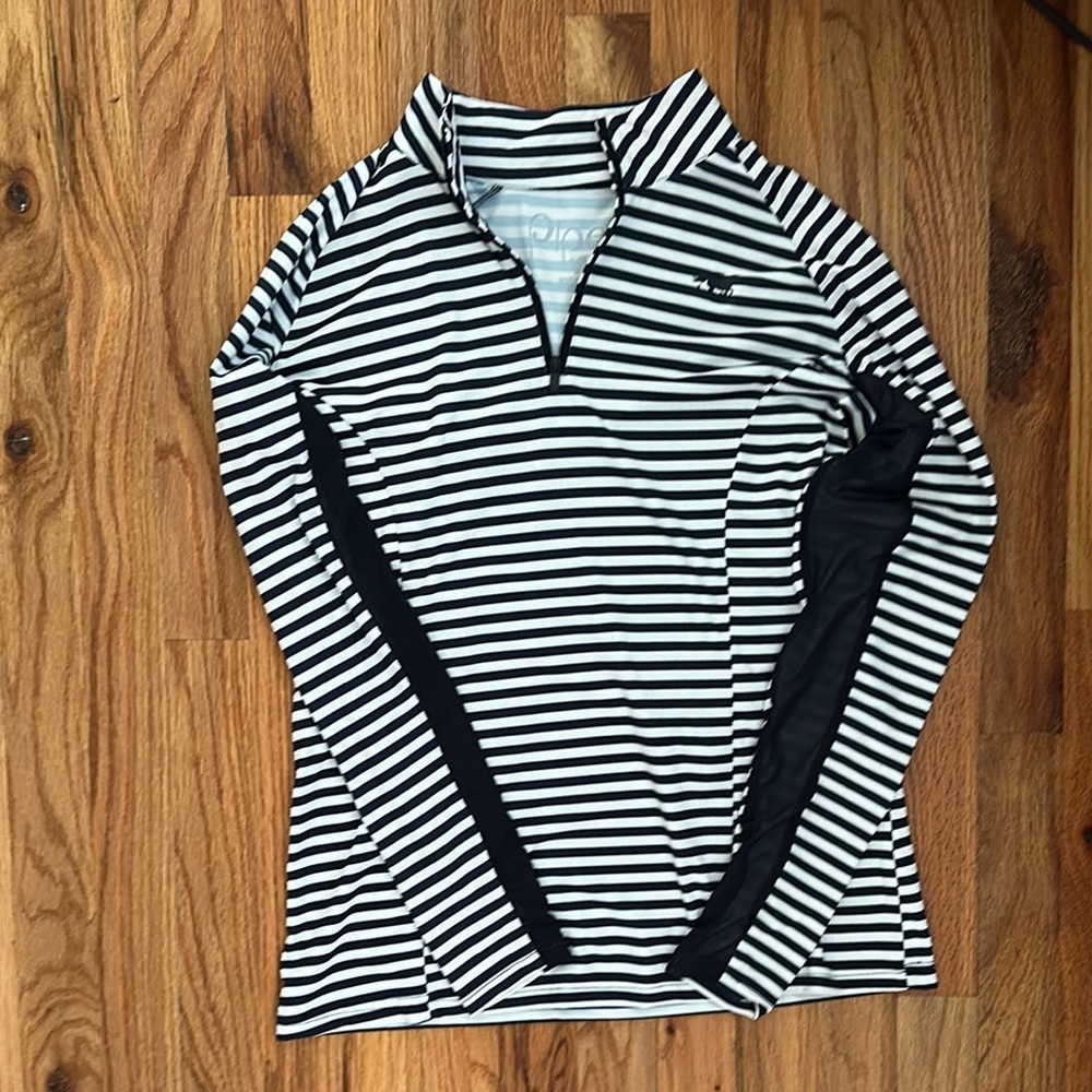 Piper by Smartpak Navy and White Striped Long Sleeve Top